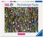 Ravensburger Puzzle Ravensburger din 500 piese - Piața plutitoare, Indonezia (12001813) Puzzle