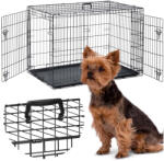 Pethaus Beltéri kutyakennel, Pethaus PH-200, fekete, 75, 5 x 47, 5 x 54 cm, összecsukható, 2 ajtós, acél váz, kivehető műanyag tálca, hordfogantyú, kistestű kutyáknak, S méret (TE620000)