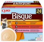 Inaba Foods Cat Ciao Bisque Válogatás 24x40g - csirkés, marhahúsos és halas krémleves keverék macskáknak