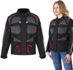 W-Tec Női motoros kabát W-TEC Radana, Visionight fényvisszaverő elemek, intelligens tárolórendszer, AirVent rendszer, rugalmas bordázott panelek fekete-szürke-piros 3XL (30720-3XL-1)