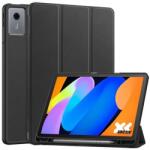 Gigapack tabletvédő álló, bőr hatású, aktív flip, oldalra nyíló, trifold, asztali tartó, ceruza tartó, fekete, kompatibilis: Lenovo Idea Tab, TB336ZU, 5G (GP-179084)
