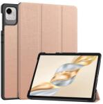 Gigapack tabletvédő álló, bőr hatású, aktív flip, oldalra nyíló, trifold, asztali tartó, rozéarany, kompatibilis: Honor Pad X9a