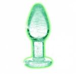 Booty Sparks Glow-In-The-Dark Glass Plug Small - Luminous Borosilicate