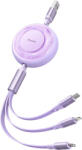 Mcdodo Cablu 3 in 1 Mcdodo USB la compatibil Lightning, MicroUSB si Type-C Super Fast Charging, 66W, 1.2m, Mov (ca-3731)