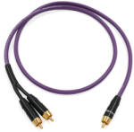 Melodika PURPLE SERIES MDSWY - 4N OFC RCA M și 2 x RCA M cablu Y de semnal pentru subwoofer cu conectori auriți - Violet - 3m (MLD-PU-RCAM-YSW-PU-30)