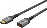 Goobay Cablu prelungitor HDMI 8K60Hz/4K120Hz T-M 1m brodat Alb/Negru, Goobay G79104 (G79104)