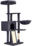 FEANDREA Többszintes Macska Bútor 135 cm Plüss Kaparófa Mosható Pihenővel és Barlangággal Sötétszürke (EUZ-PCT132G01)