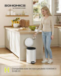 SONGMICS LTB021WZ01 pedálos szemetes acél felhőfehér 20 l (EUZ-LTB021WZ01)