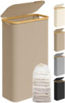 SONGMICS LCB506N02 Slim Szennyeskosár Fedéllel 65 L Oxford Szövet Bambusz Karamell Barna (EUZ-LCB506N02)
