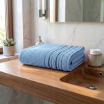  Zara frottírtörölköző, világoskék, csíkos szegéllyel, 70x140cm (040001-ZARA10000C)