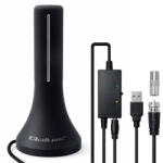 Qoltec Belső Nagy Teljesítményű DVB-T/T2 TV Antenna | jelerősítő | 4K | nagy nyereség 32dBi | 360 | 4m (57065)