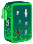 KARTON P+P Minecraft Playworld Oxy Go háromrekeszes tolltartó fiúknak, felszerelés nélkül, zöld