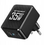 Techsuit GaN Tiny PD35W Usb-c/usb töltő, fekete (5949419273092)