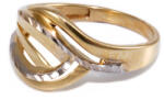 Ékszershop Bicolor vésett hullámos arany gyűrű (1326432)