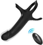 Armony For Him ARMONY - távirányítós vibráló dildo gyűrűvel, fekete (ESD-238032A11X)