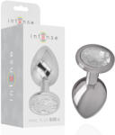 Intense - prémium fém anál plug ezüst kristállyal, L méret (ESD-234376A11X)