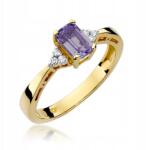 Tessoria Arany eljegyzési gyűrű 585 Ametiszt 0, 50ct gyémánt (W-2 (ametyst))