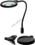 Goobay LED álló/csíptetős nagyítólámpa 6W 480lm 100mm üveglencse 1, 75-szeres 3 dioptria