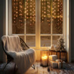 Somogyi Elektronic KAF50DLEDWW DOT LED-es fényfüggöny, 50db melegfehér DOT LED, 81cm, állófényű, adapteres tápellátás, beltéri kivitel - digibolt