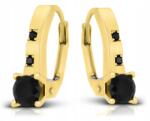 Tessoria Arany Fülbevaló 585 Fekete Kövekkel, Lógós Női Modell (216675)