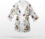 Takoy Panel szabásmintával 2XL sifon / silky kimonó lila virágok Vilma - hosszított szabás