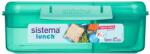 Sistema Кутия за бенто за обяд Sistema Divided Lunch с контейнер за кисело мляко и 2 тави 1.65 л, мента