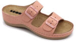 Leon 908 Comfort női bőr papucs rose színben
