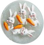  Figurina iepuras+morcov pentru decoratiuni florale set 4 buc (45194)