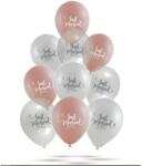  Lufi csomag Just Married átlátszó-rosegold-fehér 30 cm 10 db/cs (8421332114821)