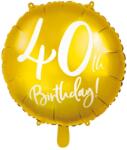  Fólia lufi Happy Birthday 40. évszám króm arany 45 cm (5902230720268)