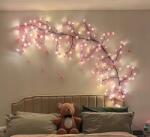 100pa Lámpa Kúszó Borostyán Fa Sakura rózsaszín cseresznyevirág 150 cm (659211444471)