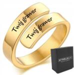 STEELOVA Arany Ujjfonó Karikagyűrű Gravírozással méret12 (OS1334b)