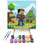  Kalandos kockahős - gyerek számfestő készlet - 40×40 cm (Keret nélkül)