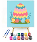  Színes tojás - gyerek számfestő készlet - 20×20 cm (Keretre feszítve)