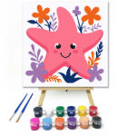  Mosolygós tengeri csillag - gyerek számfestő készlet - 30×30 cm (Keret nélkül)