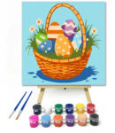  Húsvéti kosár - gyerek számfestő készlet - 50×50 cm (Keret nélkül)