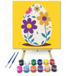  Virágos húsvéti tojás - gyerek számfestő készlet - 30×30 cm (Keretre feszítve)