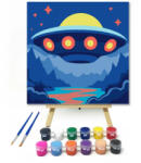  Csillogó űrhajó - gyerek számfestő készlet - 40×40 cm (Keret nélkül)