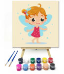 Bájos tündérlány - gyerek számfestő készlet - 30×30 cm (Keretre feszítve)