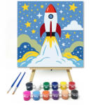  Csillagos felszállás - gyerek számfestő készlet - 50×50 cm (Keret nélkül)