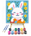  Bájos húsvéti nyuszi - gyerek számfestő készlet - 40×40 cm (Keret nélkül)