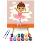  Mosolygós balerina - gyerek számfestő készlet - 50×50 cm (Keret nélkül)