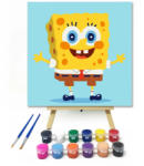  Játékos szivacsfigura - gyerek számfestő készlet - 40×40 cm (Keretre feszítve)