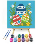  Virágos díszített tojások - gyerek számfestő készlet - 20×20 cm (Keretre feszítve)
