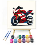  Sportmotor - gyerek számfestő készlet - 20×20 cm (Keretre feszítve)