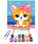  Masnis kiscica - gyerek számfestő készlet - 30×30 cm (Keretre feszítve)