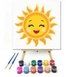  Napocska nevetése - gyerek számfestő készlet - 40×40 cm (Keretre feszítve)