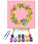  Színes tojáskoszorú - gyerek számfestő készlet - 20×20 cm (Keretre feszítve)