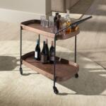 AC Atelier Gheridon, Mini Bar cu roti pentru bauturi si sticle Walnut (AC 3290) Masa de cafea