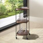 AC Atelier Gheridon, Mini Bar cu roti pentru bauturi si sticle Walnut (AC 3291) Masa de cafea